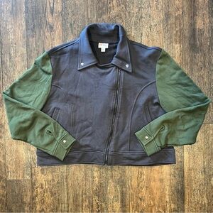 Lularoe Presley Colorblock Zip Moto Crop Jacket Size XL Trendy City Fall